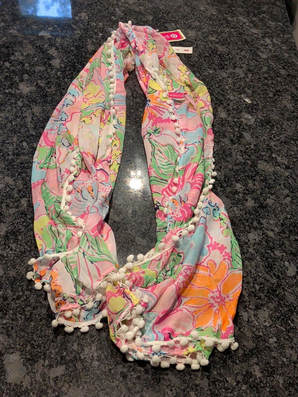 Lilly Pulitzer Multicolor Pom-Pom Scarf - Women Accessories